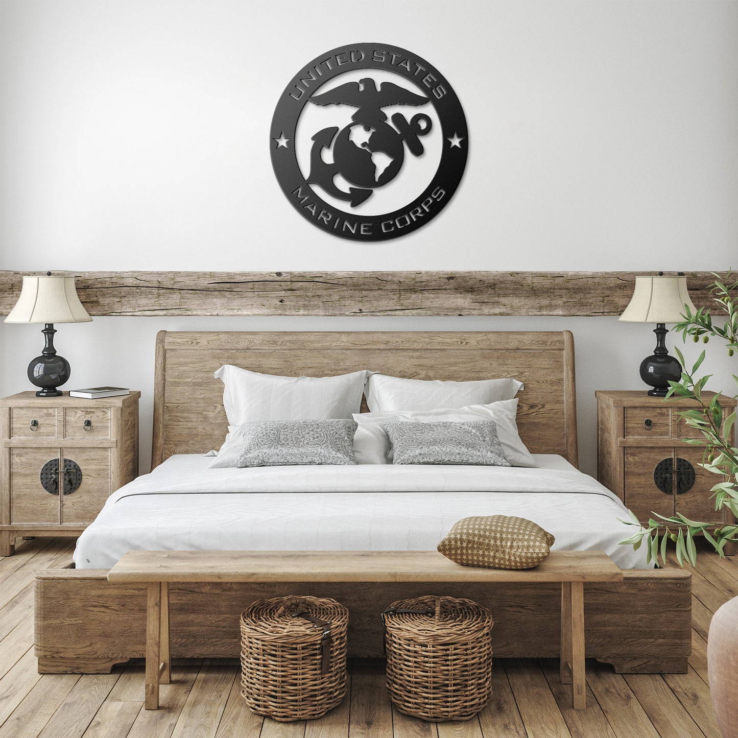US Marine Corps die-cut metal Veteran Sign/Wall Art