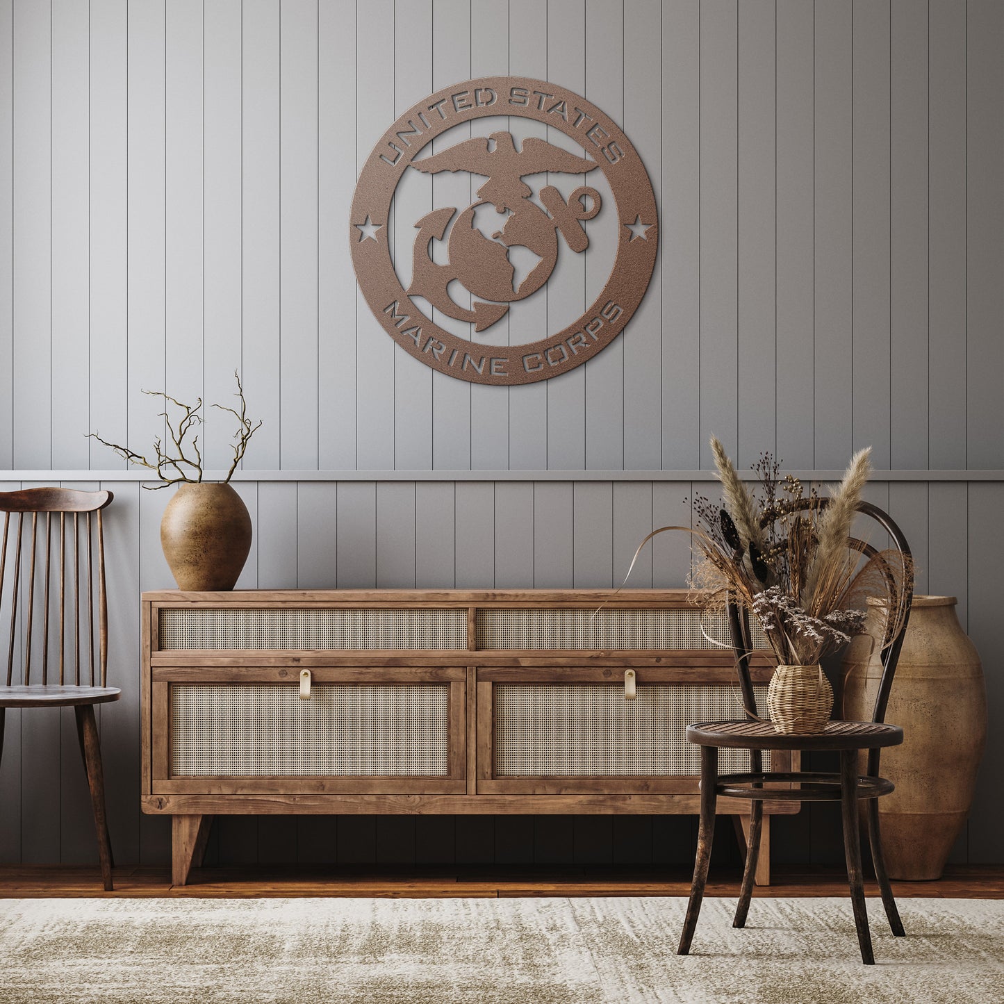 US Marine Corps die-cut metal Veteran Sign/Wall Art