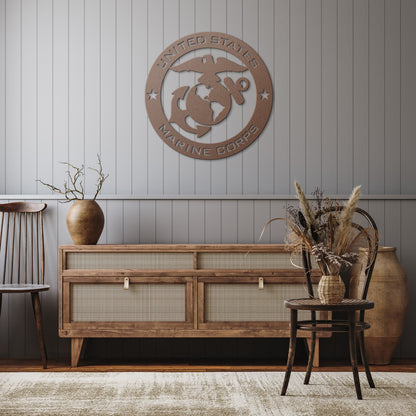 US Marine Corps die-cut metal Veteran Sign/Wall Art